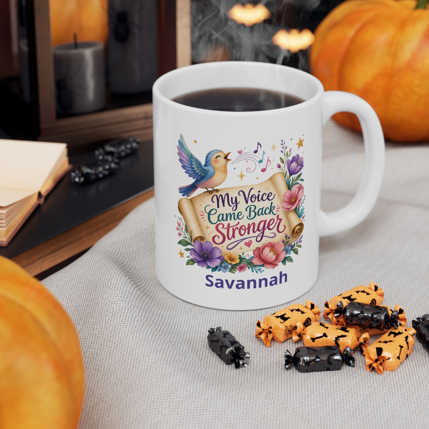 My Voice Came Back Stronger Ceramic Mug | Survivor Quote, Recovery