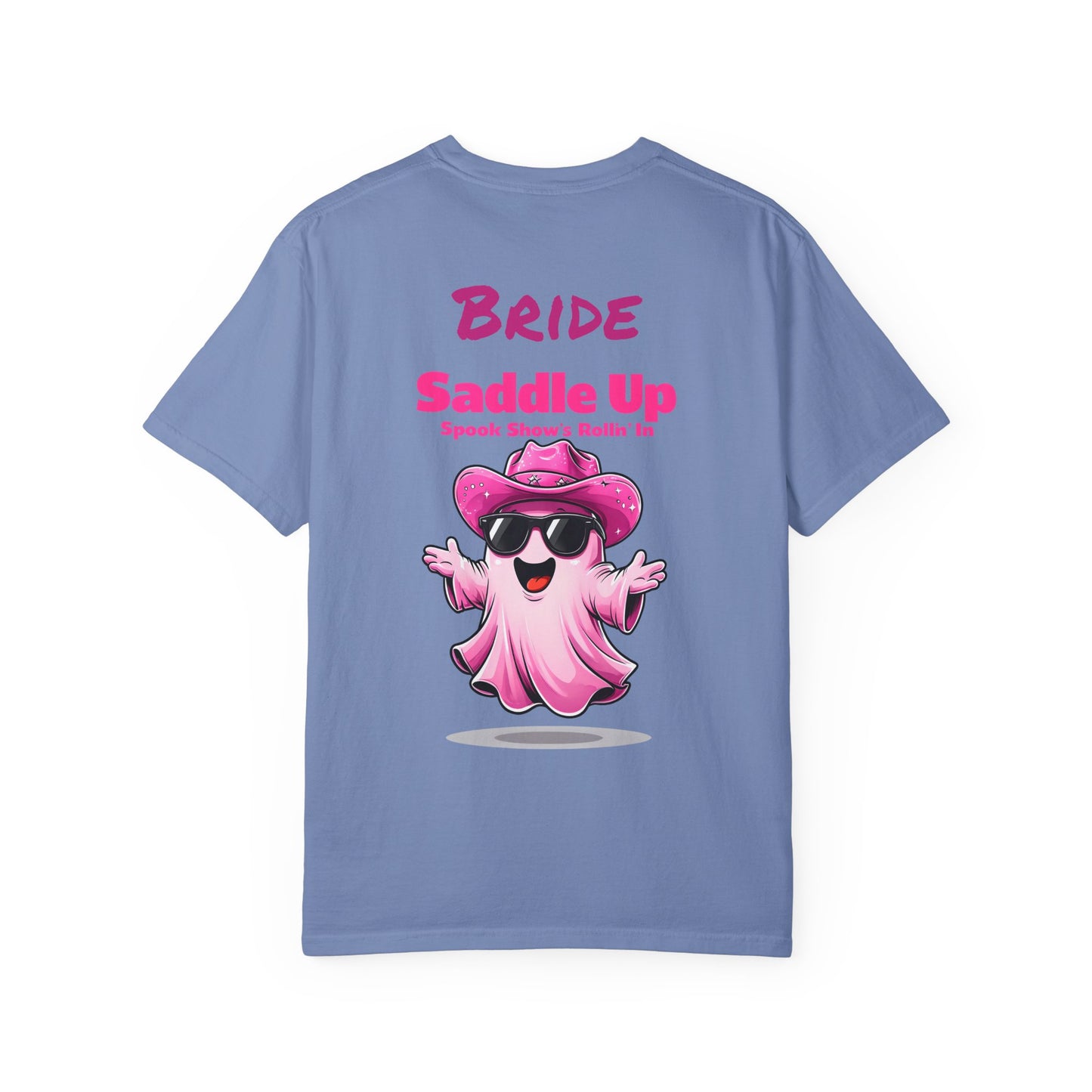 Bride Saddle Up Ghost T-shirt - Fun Unisex Tee for Weddings, Bachelorette Parties, Halloween, Unique Gift for Brides