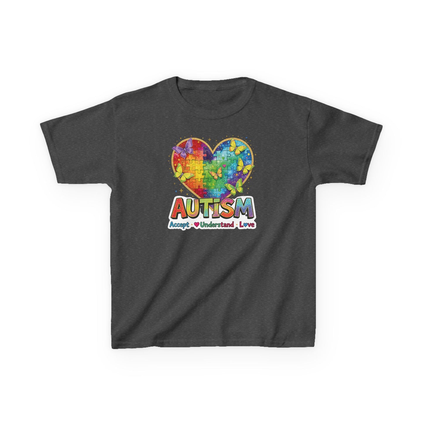 Autism Puzzle Heart Kids Tee | Accept Understand Love