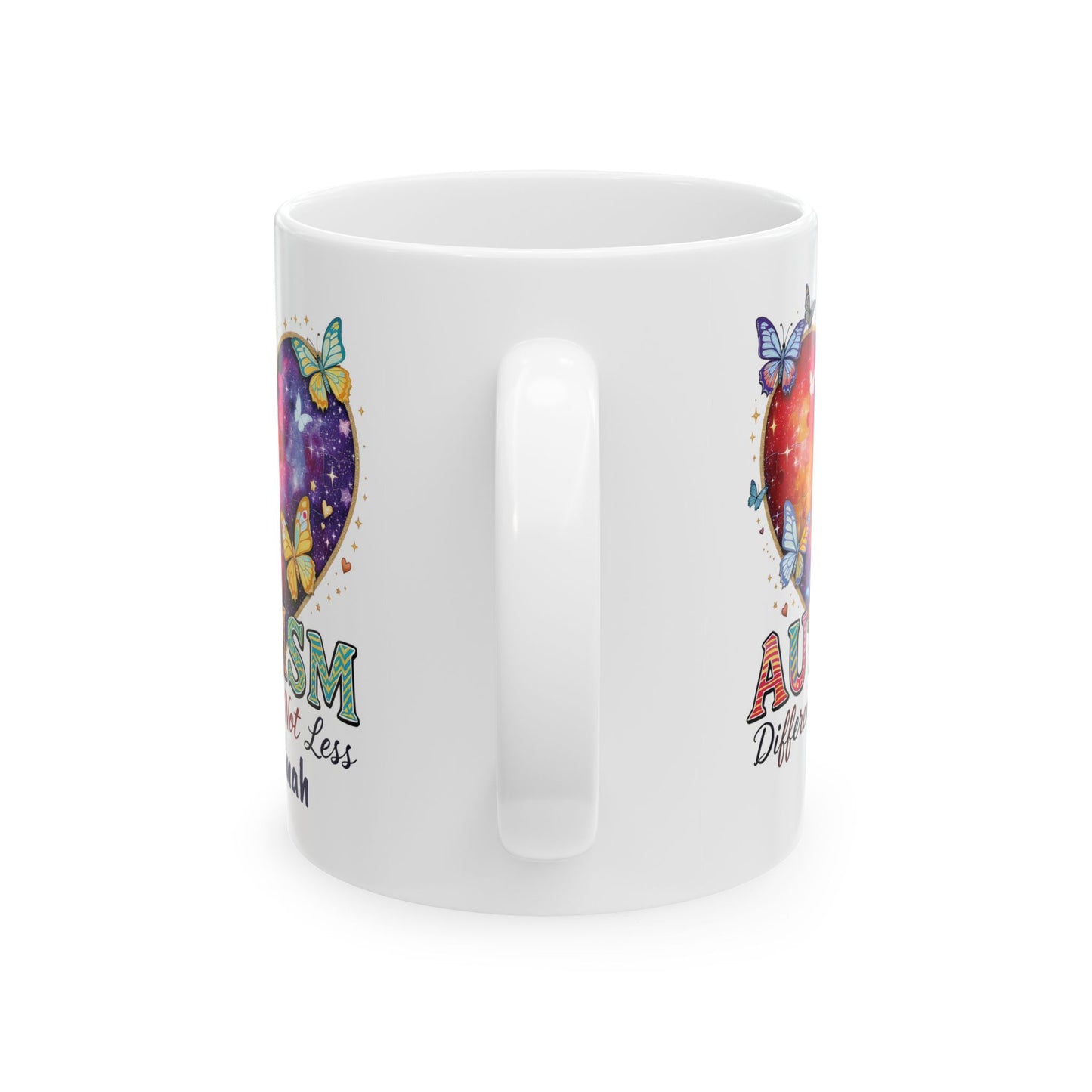 Autism Awareness Different Not Less Heart Mug