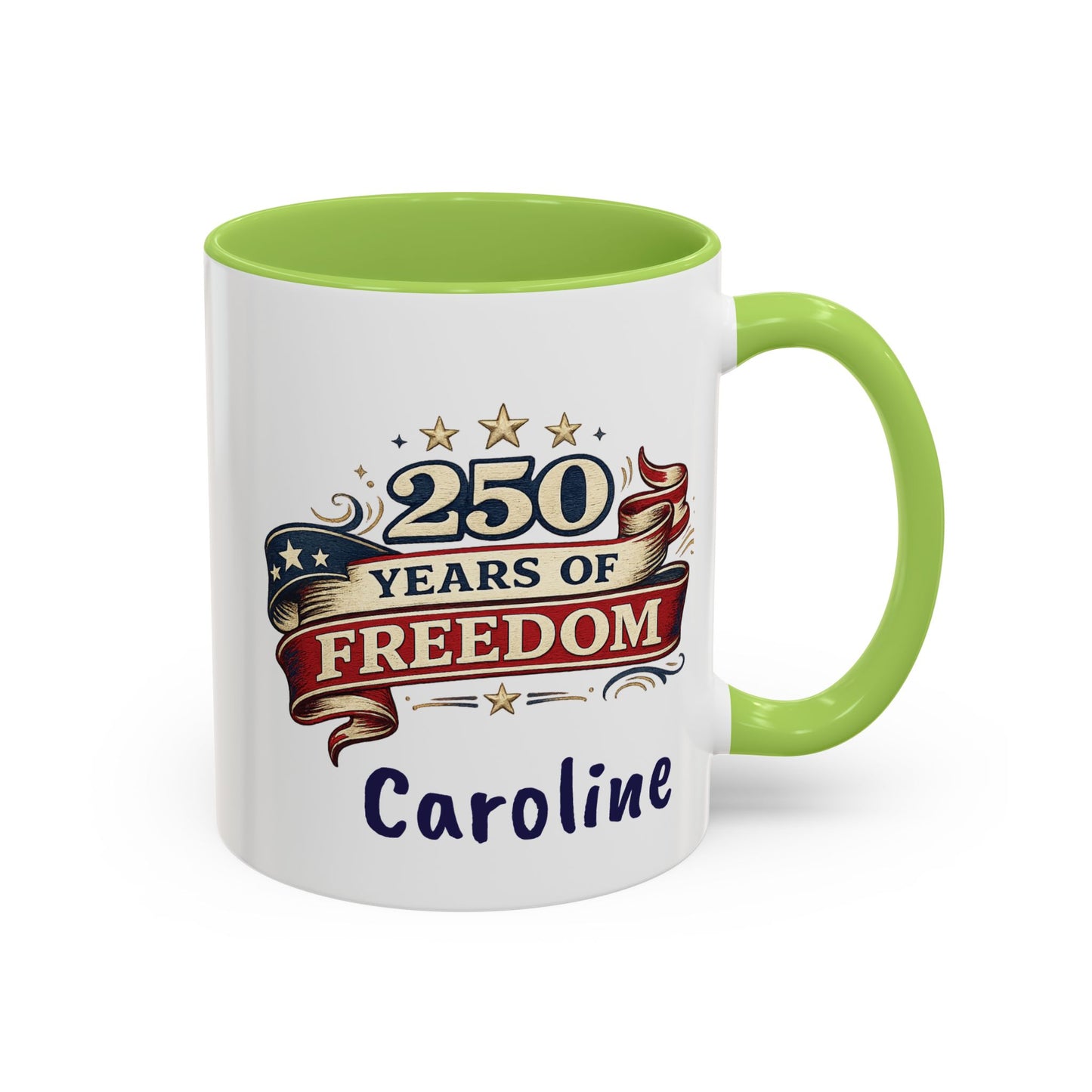 250 Years of Freedom Coffee Mug | Personalized Name - America 250th Anniversary, Semiquincentennial, Patriotic Gift, Heritage Celebration