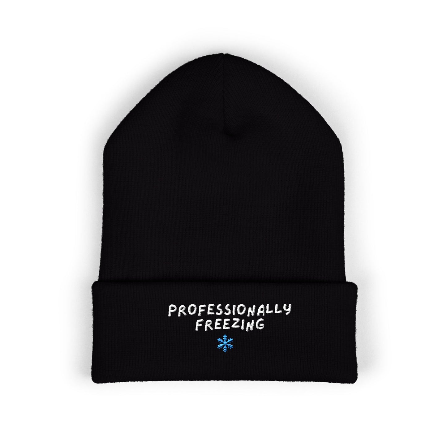 Professionally Freezing beanie | Cuffed Beanie Embroidered Snowflake