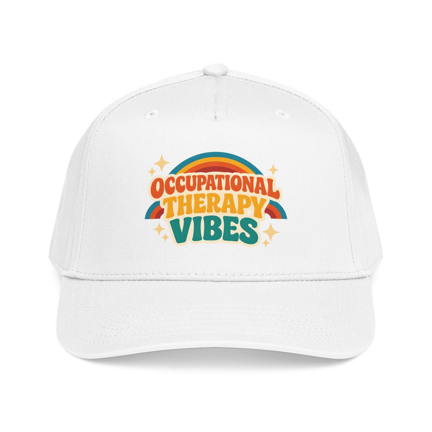 Occupational Therapy Vibes Cap | Retro Rainbow Mid Profile Baseball Cap