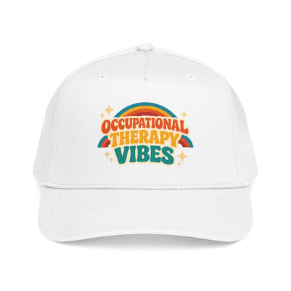 Occupational Therapy Vibes Cap | Retro Rainbow Mid Profile Baseball Cap