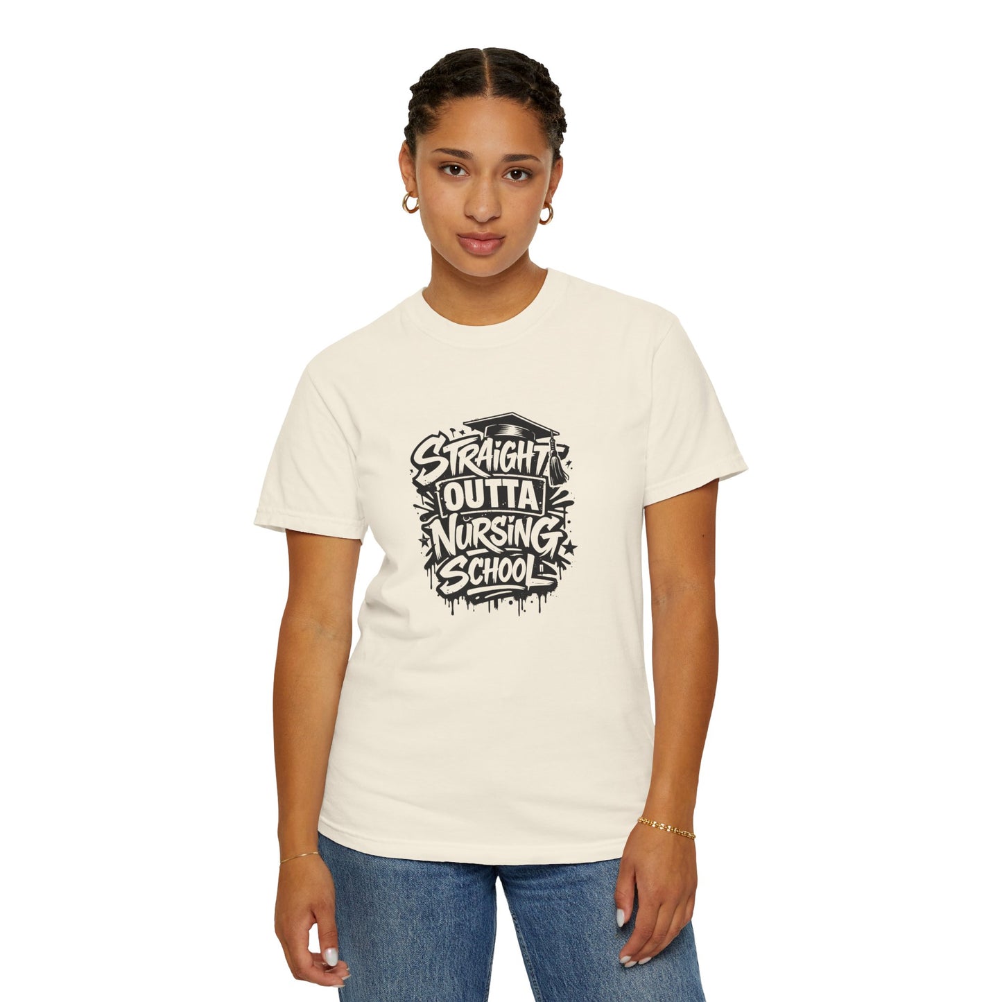 Straight Outta Nursing School T-shirt | Nursing Graduate Tee, Cap Graphic