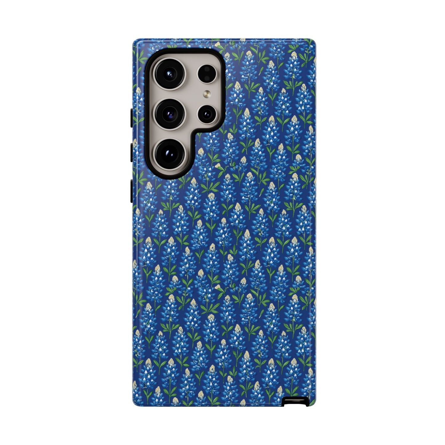 Phone Case, Texas Bluebonnet Tough Case, Navy Floral Phone Cover, Protective iPhone Case, Samsung Galaxy Case, Texas Wildflower Gift