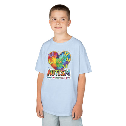 Autism Puzzle Heart Kids Tee | Accept Understand Love