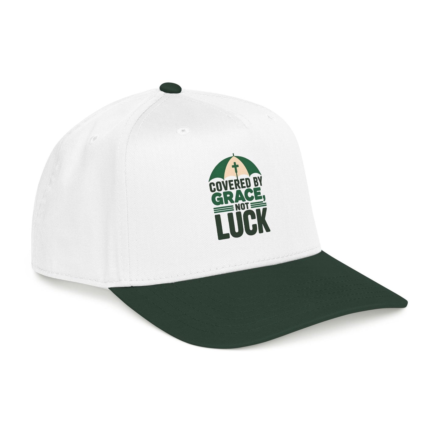Covered by Grace Not Luck baseball cap | Christian faith hat