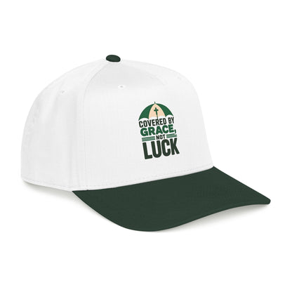 Covered by Grace Not Luck baseball cap | Christian faith hat