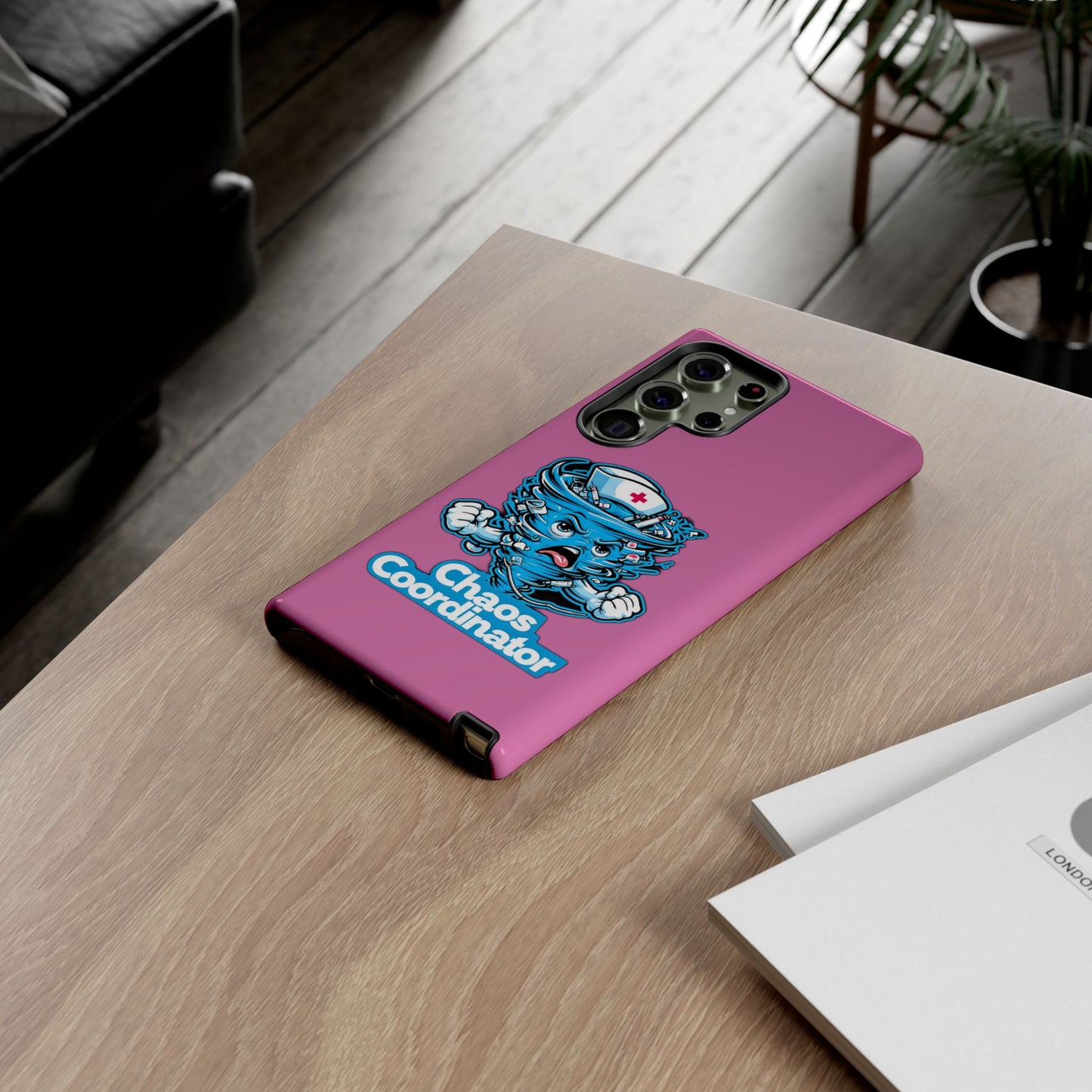 Chaos Coordinator Phone Case, Fun Nurse Gift, Tough Cases for Healthcare Heroes, Unique Cell Phone Cover, Funny Medical Humor/ Pink
