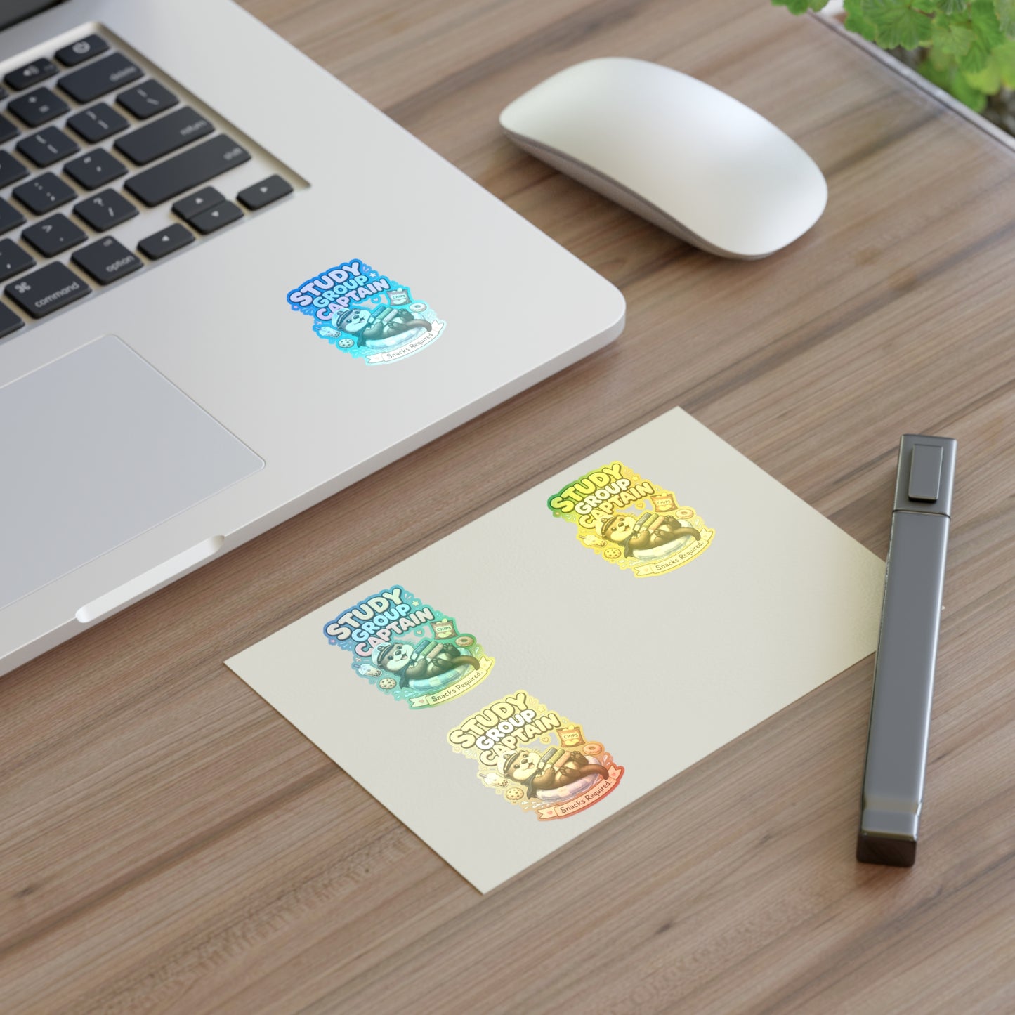 Study Group Captain Otter Sticker | Otter with Snacks Kiss-Cut Sticker