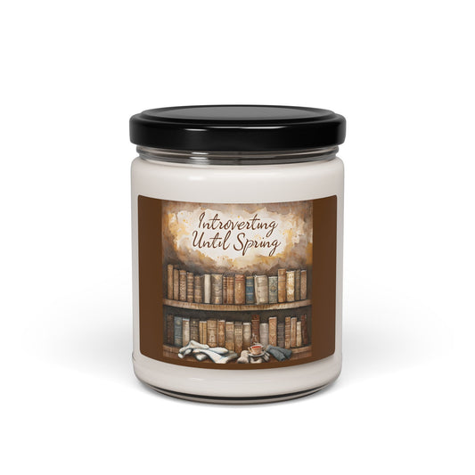 Cozy Book Lovers' Candle, Introverting Until Spring, Scented Soy Candle, Literary Gift, Home Decor, Relaxing Aromatherapy, Fall Decor