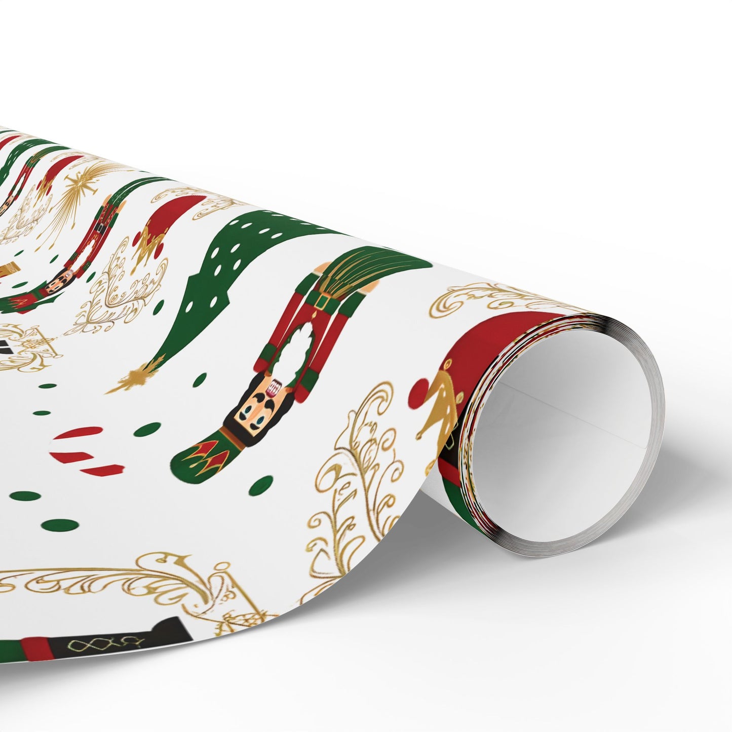 Nutcracker Pattern Wrapping Paper | Christmas Holiday Gift Wrap Roll