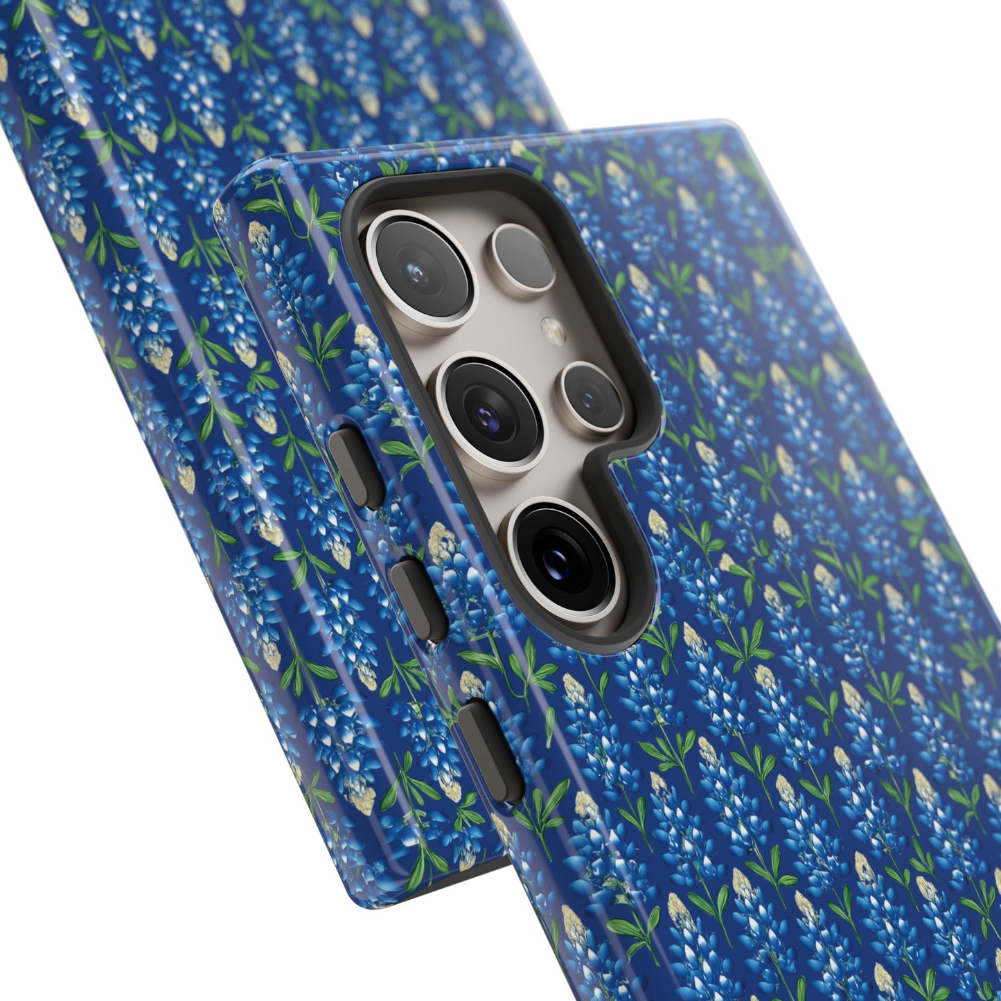 Phone Case, Texas Bluebonnet Tough Case, Navy Floral Phone Cover, Protective iPhone Case, Samsung Galaxy Case, Texas Wildflower Gift
