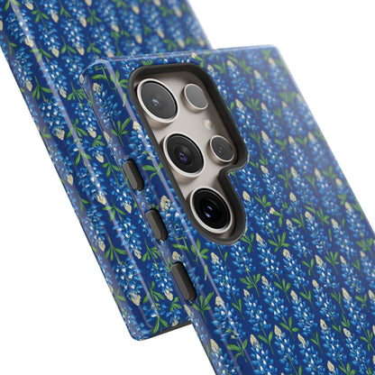 Phone Case, Texas Bluebonnet Tough Case, Navy Floral Phone Cover, Protective iPhone Case, Samsung Galaxy Case, Texas Wildflower Gift