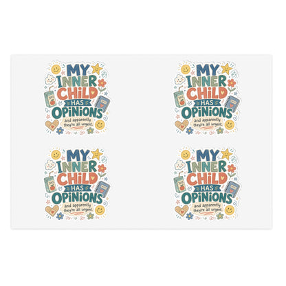 "My Inner Child Has Opinions" Capybara Sticker Sheet – Emotional Support Cute Animal Stickers