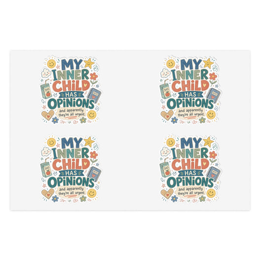 "My Inner Child Has Opinions" Capybara Sticker Sheet – Emotional Support Cute Animal Stickers