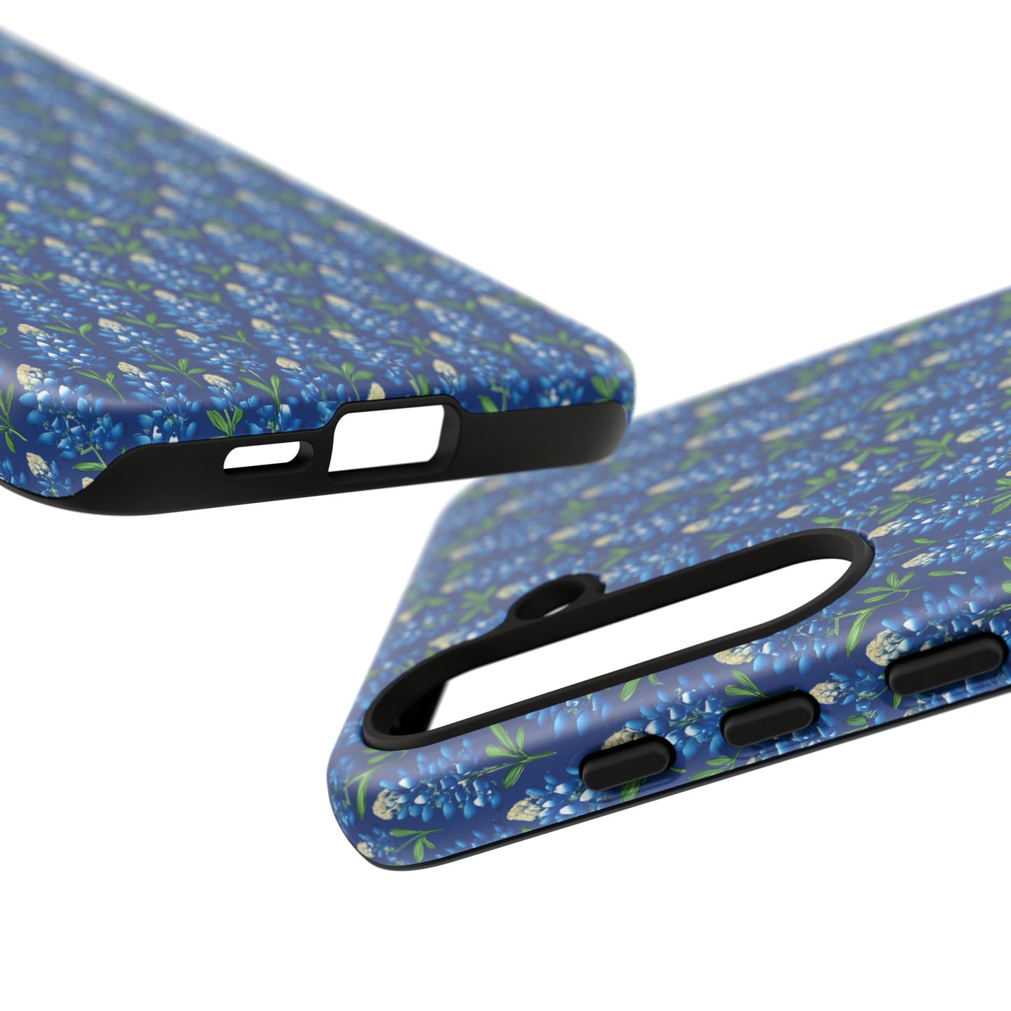 Phone Case, Texas Bluebonnet Tough Case, Navy Floral Phone Cover, Protective iPhone Case, Samsung Galaxy Case, Texas Wildflower Gift