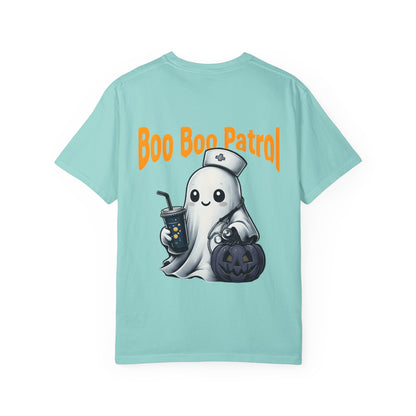 Halloween Ghost 'Boo Boo Patrol' T-Shirt, Unisex Graphic Tee, Fun Fall Apparel, Spooky Season Top, Nurse Halloween Fashion