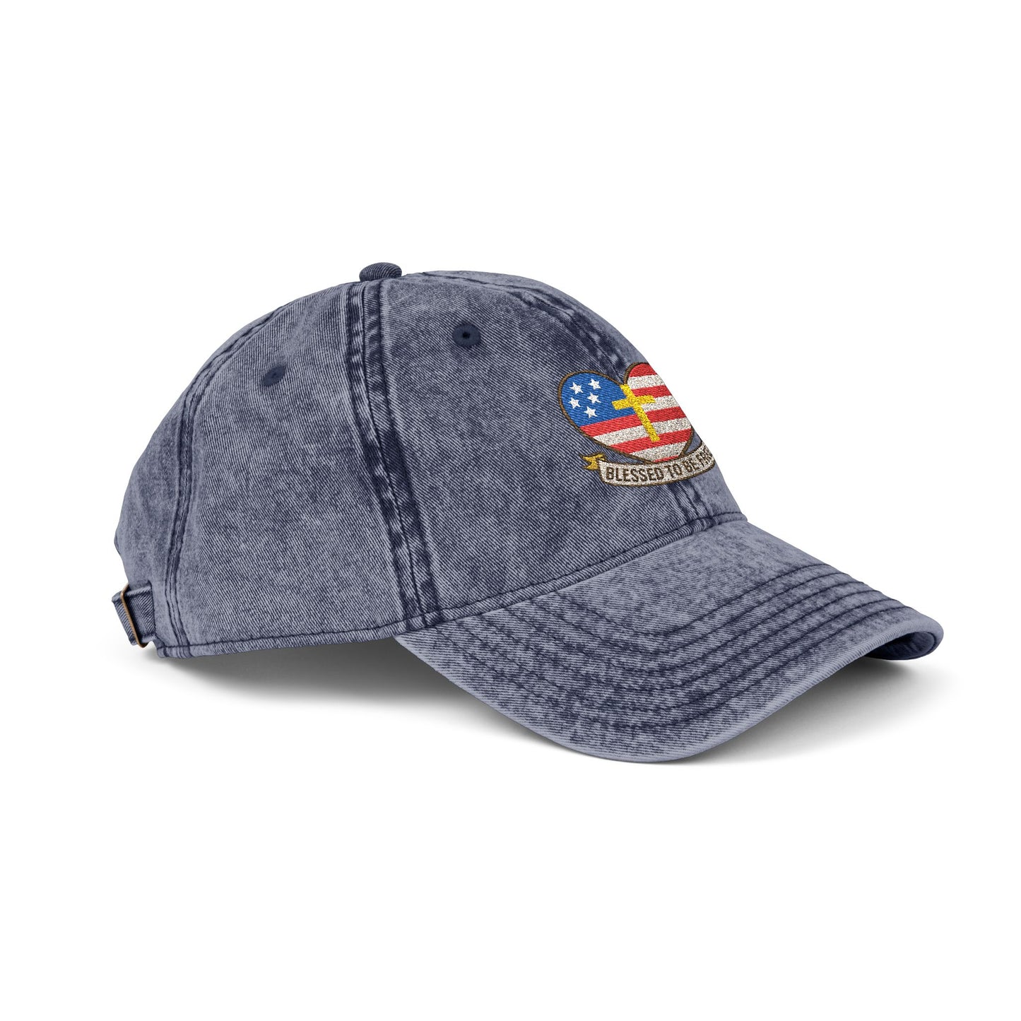 Embroidered Cap Blessed to Be Free - Vintage Freedom Hat, Retro Baseball Cap, Distressed Dad Cap for Men and Women, Adjustable Unisex Hat,
