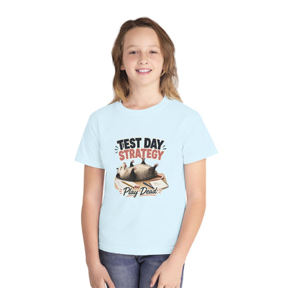 Test Day Strategy Play Dead Youth Tee | Possum Illustration, Back-to-School