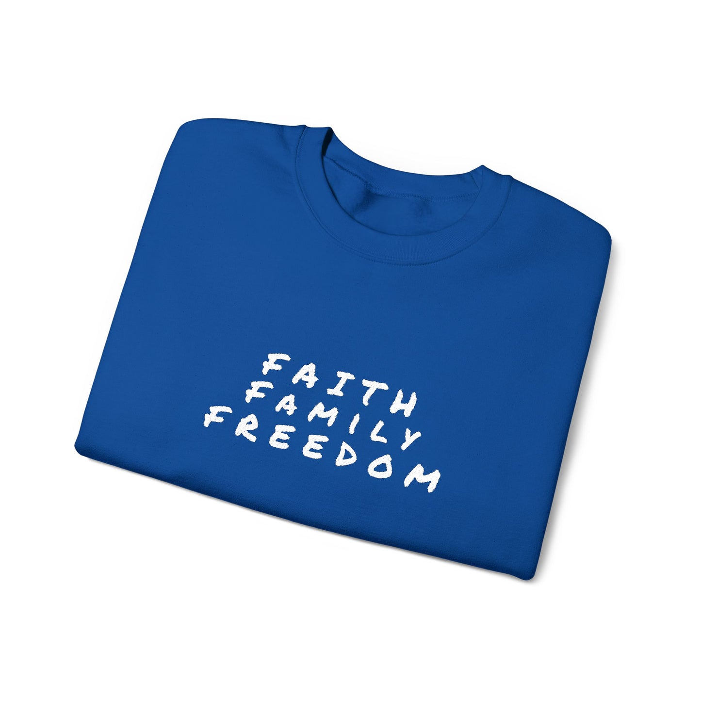 Faith Family Freedom Sweatshirt, Religious Pullover Jumper, Christian Crewneck, Inspirational Sweatshirt, Unisex Religious Shirt, Faith