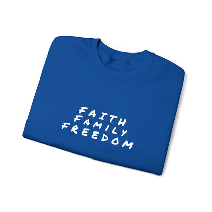 Faith Family Freedom Sweatshirt, Religious Pullover Jumper, Christian Crewneck, Inspirational Sweatshirt, Unisex Religious Shirt, Faith