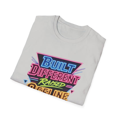 Built Different Raised Offline T-Shirt | Retro 80s Neon Graphic Tee