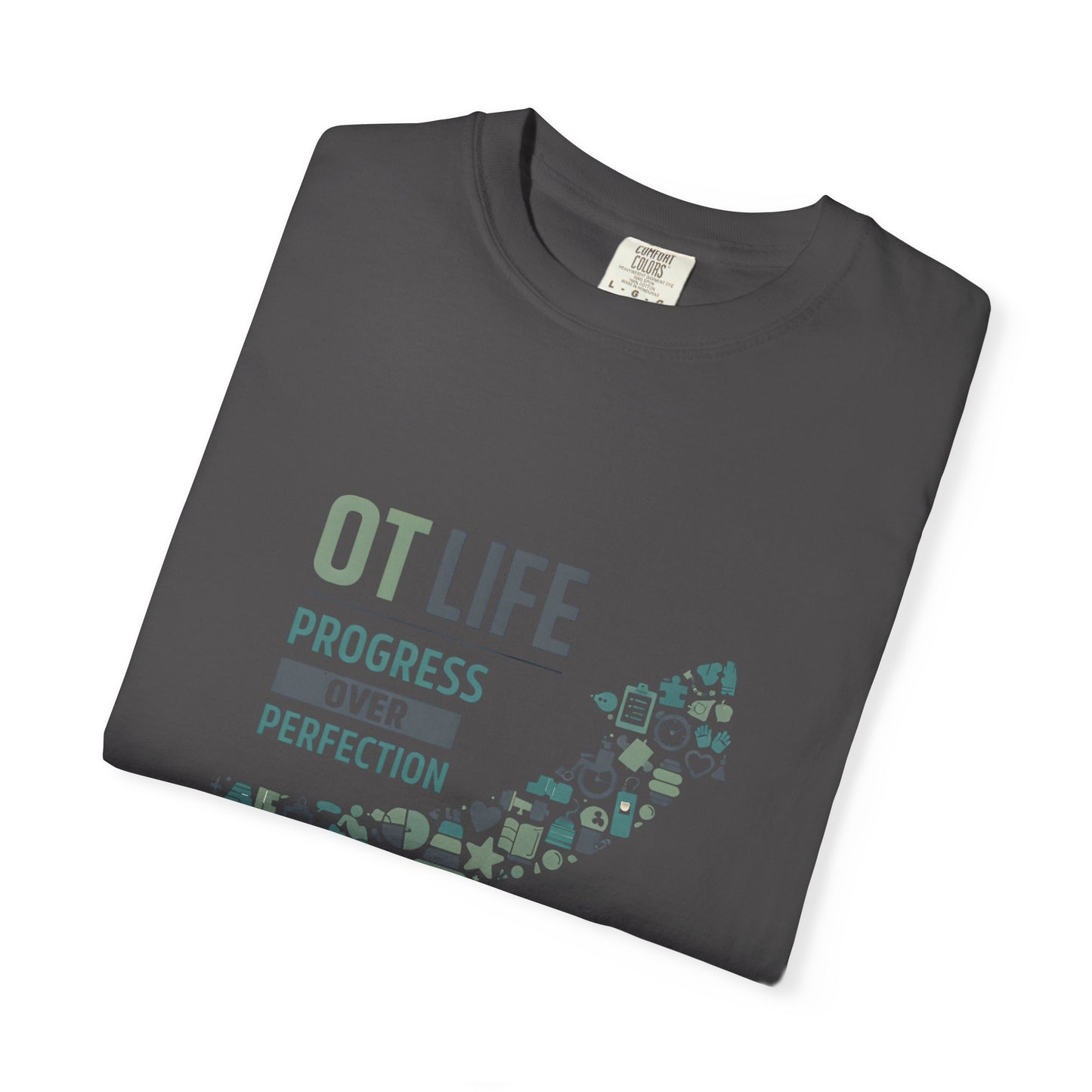 OT Life Progress Over Perfection T-Shirt | Occupational Therapy Arrow Design