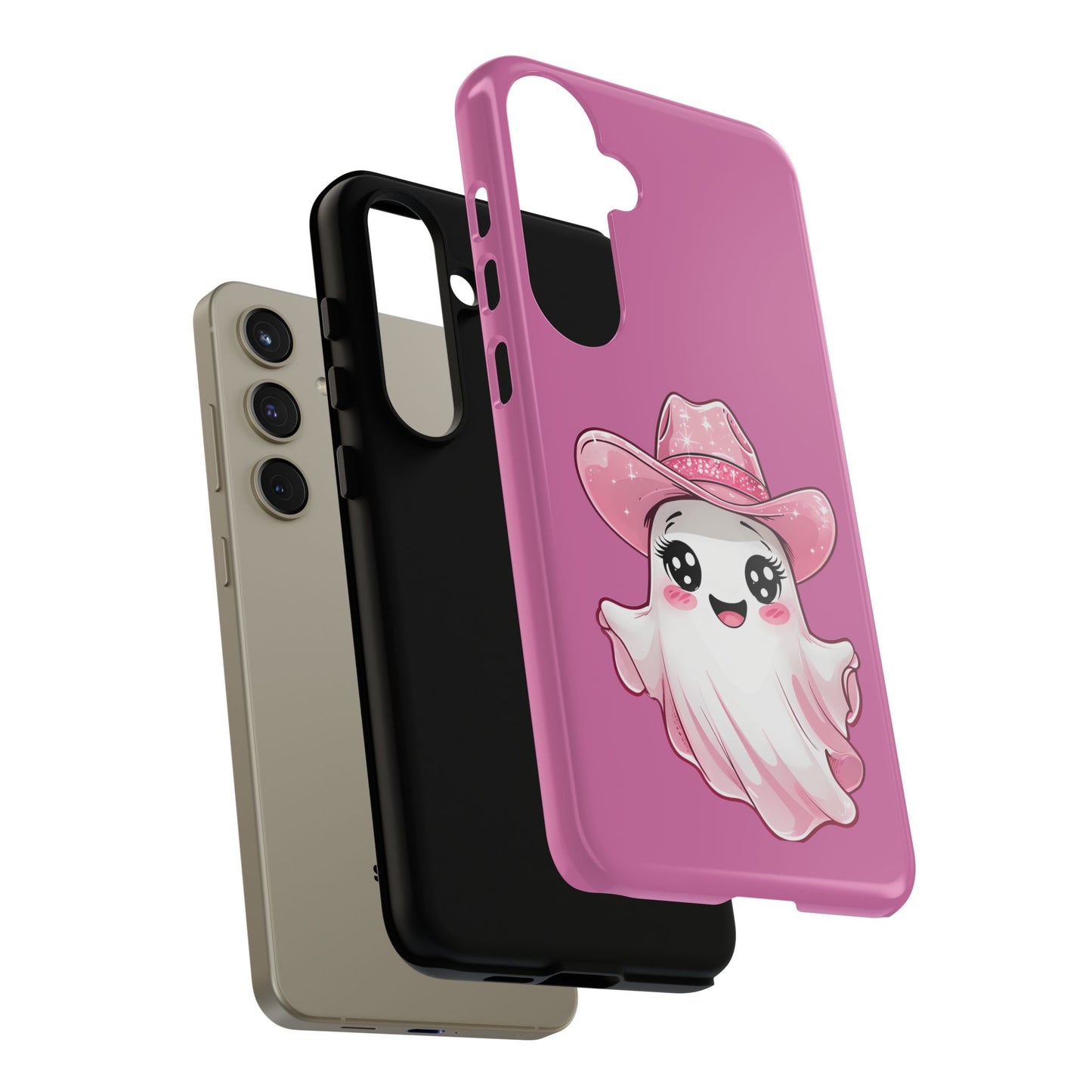 Cute Ghost Phone Case - Fun, Whimsical, Kawaii, Halloween, Gift Idea, Pink Ghost Design