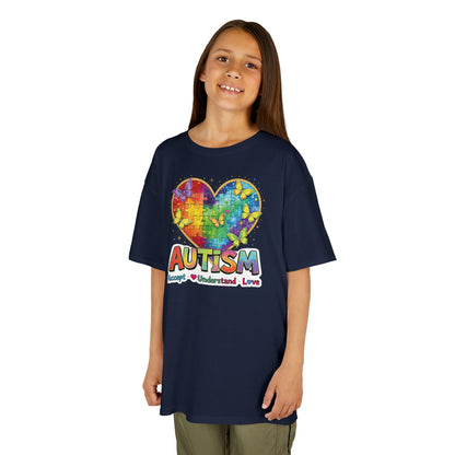 Autism Puzzle Heart Kids Tee | Accept Understand Love