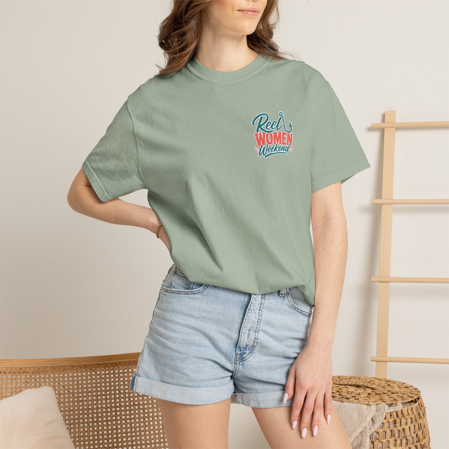 Reel Women Weekend T-shirt | Fishing Hook Typography Tee