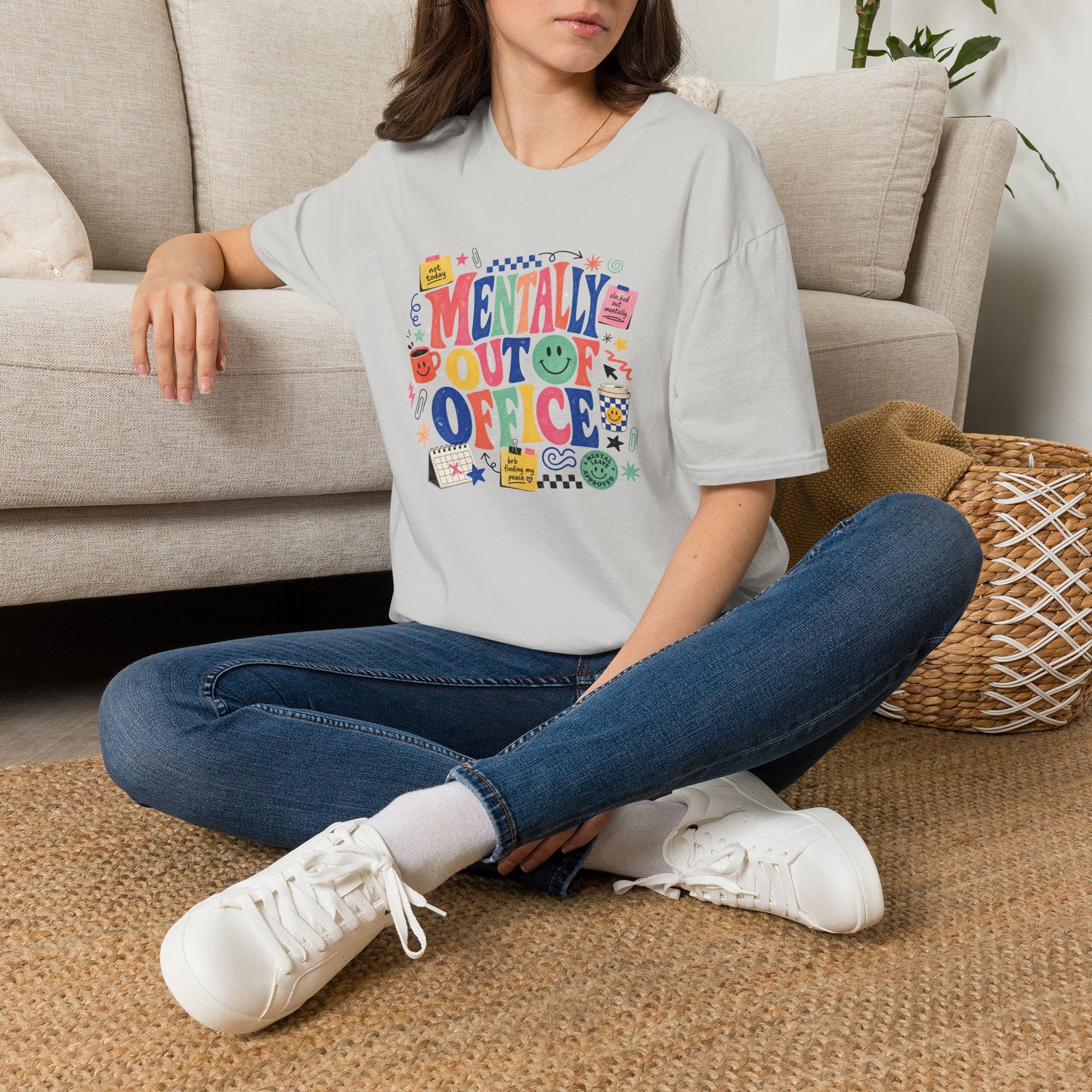 Mentally Out Of Office T-Shirt | Colorful Retro Graphic