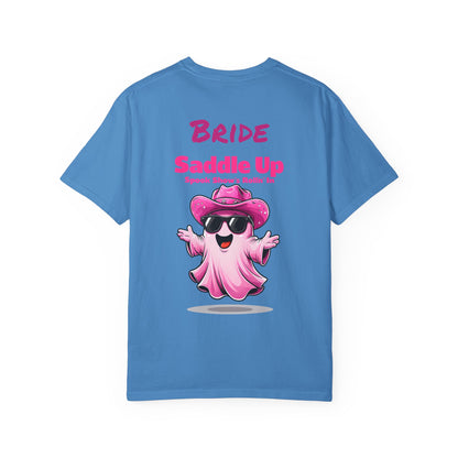 Bride Saddle Up Ghost T-shirt - Fun Unisex Tee for Weddings, Bachelorette Parties, Halloween, Unique Gift for Brides
