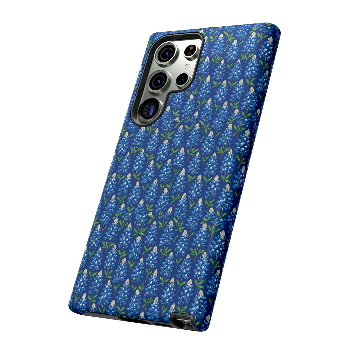 Phone Case, Texas Bluebonnet Tough Case, Navy Floral Phone Cover, Protective iPhone Case, Samsung Galaxy Case, Texas Wildflower Gift