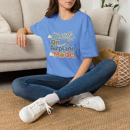 Mentally On Airplane Mode T-Shirt | Travel Plane Graphic