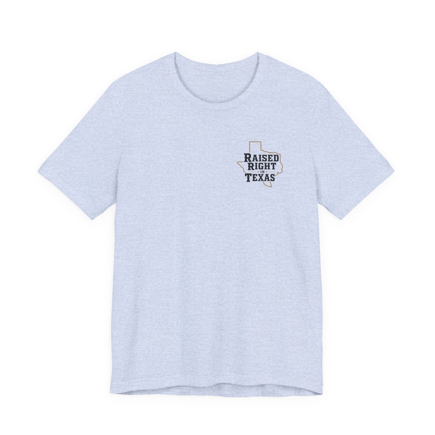 Raised Right in Texas T-Shirt | Texas Outline, Typographic Western Design