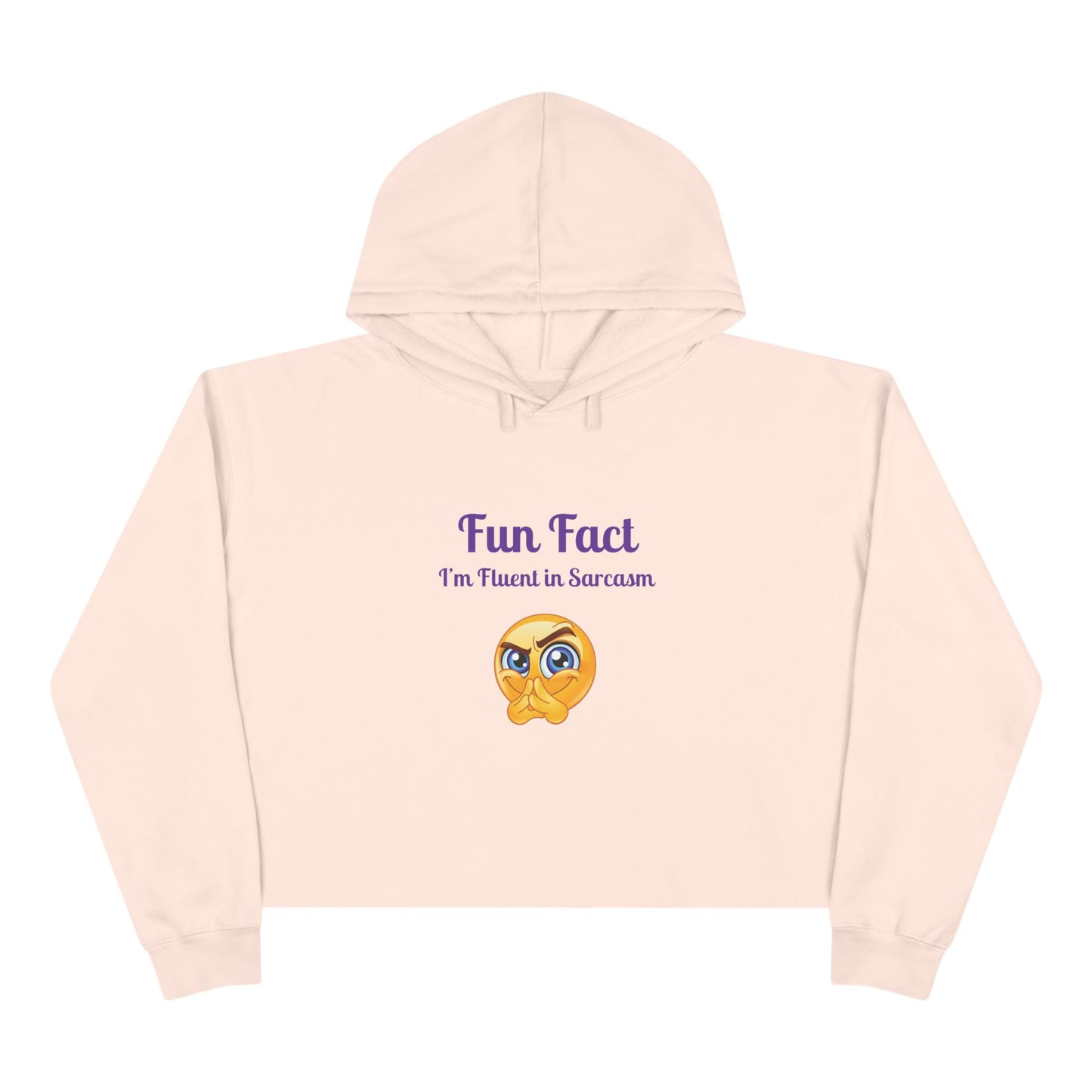 Sarcasm Crop Hoodie - Fun Fact I'm Fluent in Sarcasm, Funny Gift for Friends, Trendy Apparel, Casual Wear, Unique Hoodie