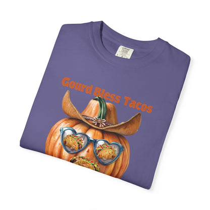 Funny Halloween T-Shirt, Gourd Bless Tacos Tee, Unisex Graphic Tee, Taco Lover Shirt, Fall Festival Apparel, Cute Pumpkin Shirt