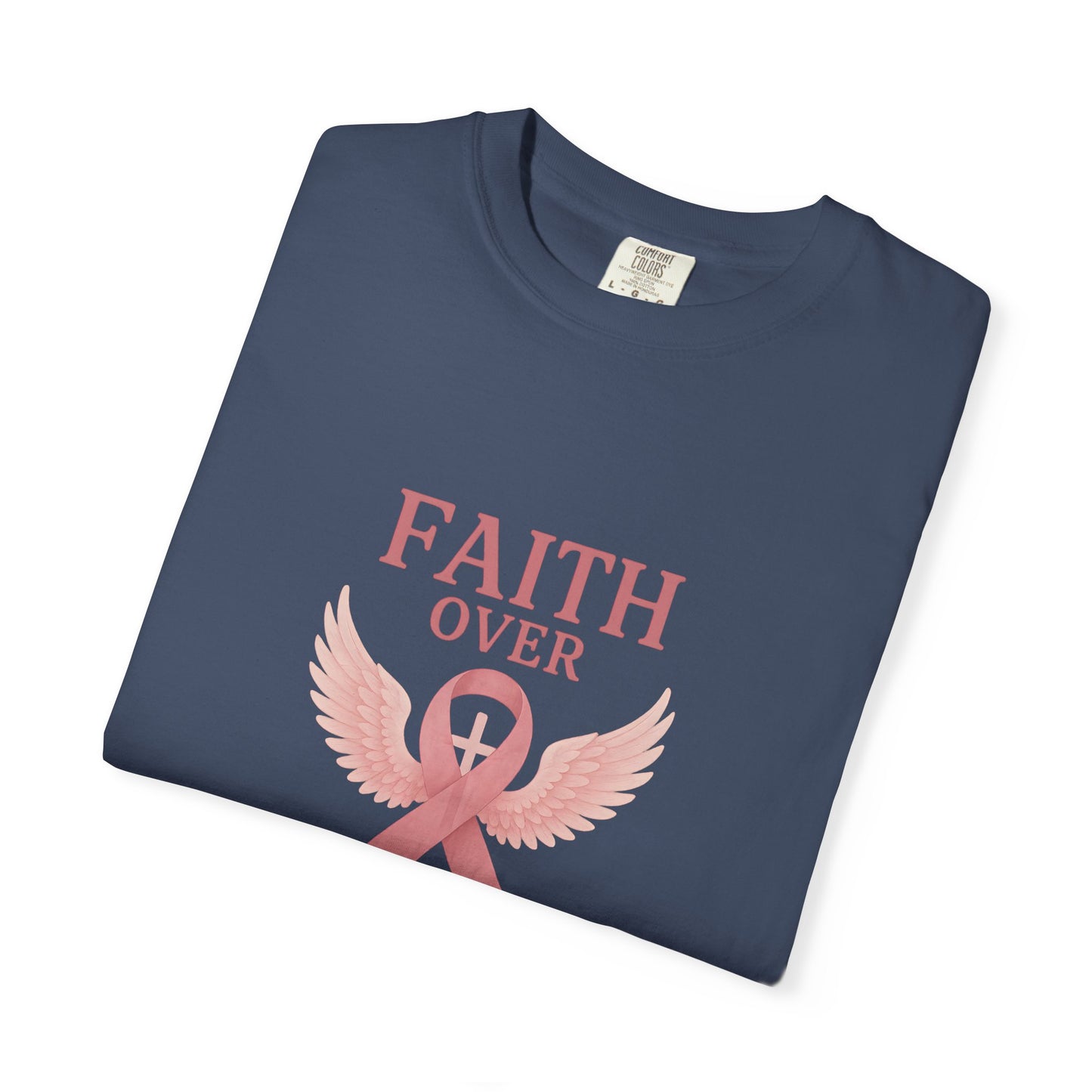 Faith Over Fear Unisex T-Shirt, Inspirational Shirt, Breast Cancer Awareness Tee, Gift for Support, Everyday Casual Wear