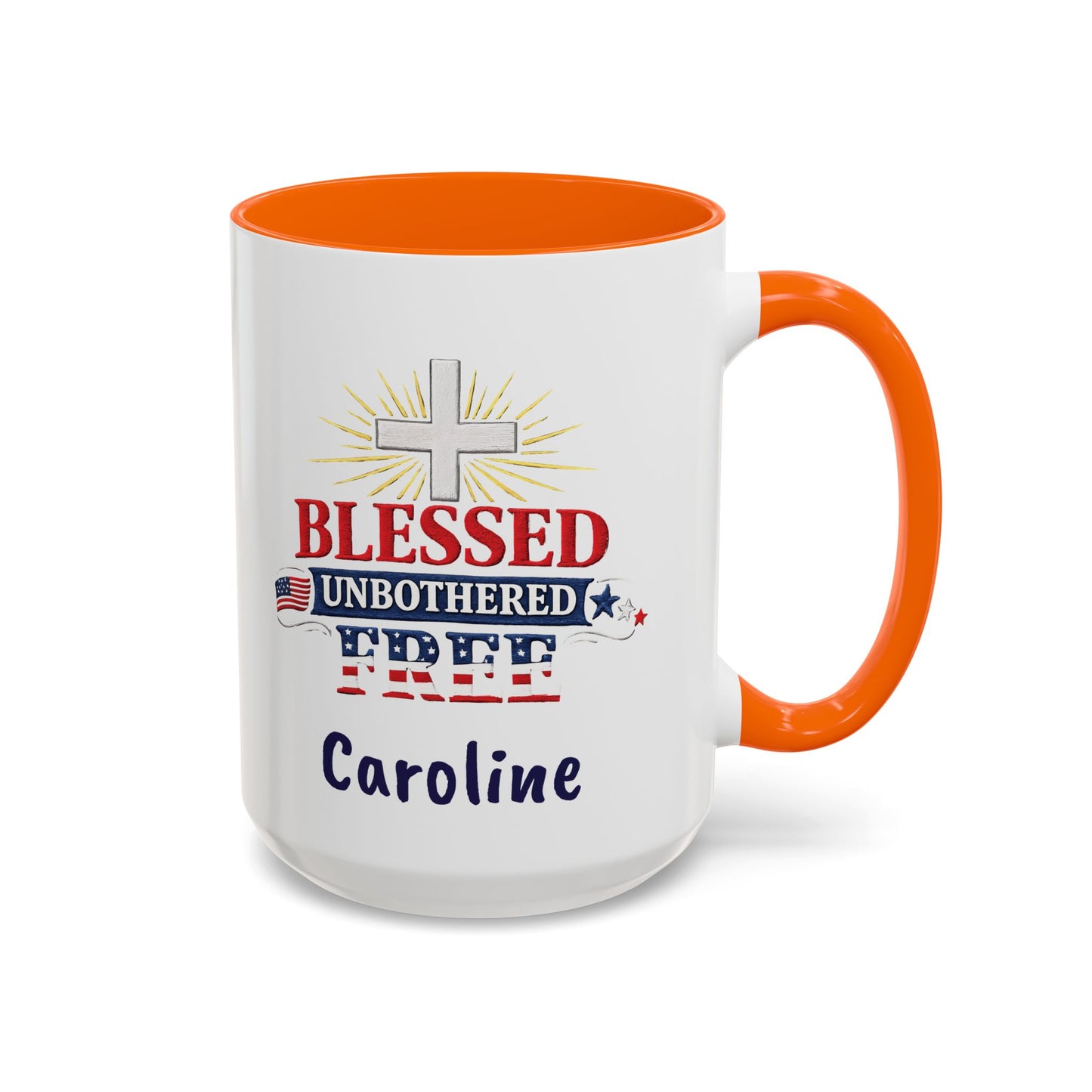 Blessed Unbothered Free, Coffee Mug | Accent Coffee Mug
