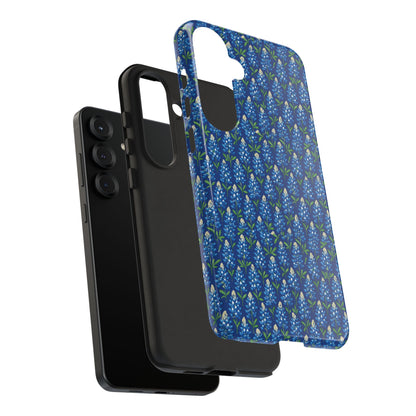 Phone Case, Texas Bluebonnet Tough Case, Navy Floral Phone Cover, Protective iPhone Case, Samsung Galaxy Case, Texas Wildflower Gift