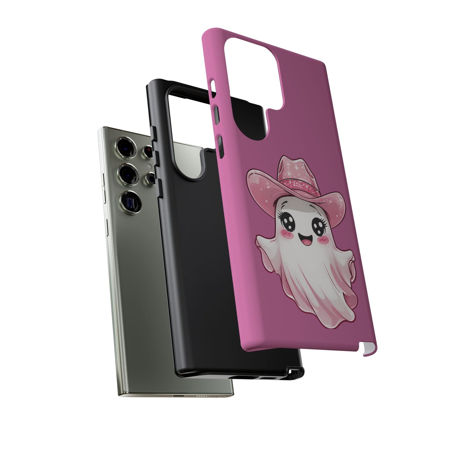 Cute Ghost Phone Case - Fun, Whimsical, Kawaii, Halloween, Gift Idea, Pink Ghost Design
