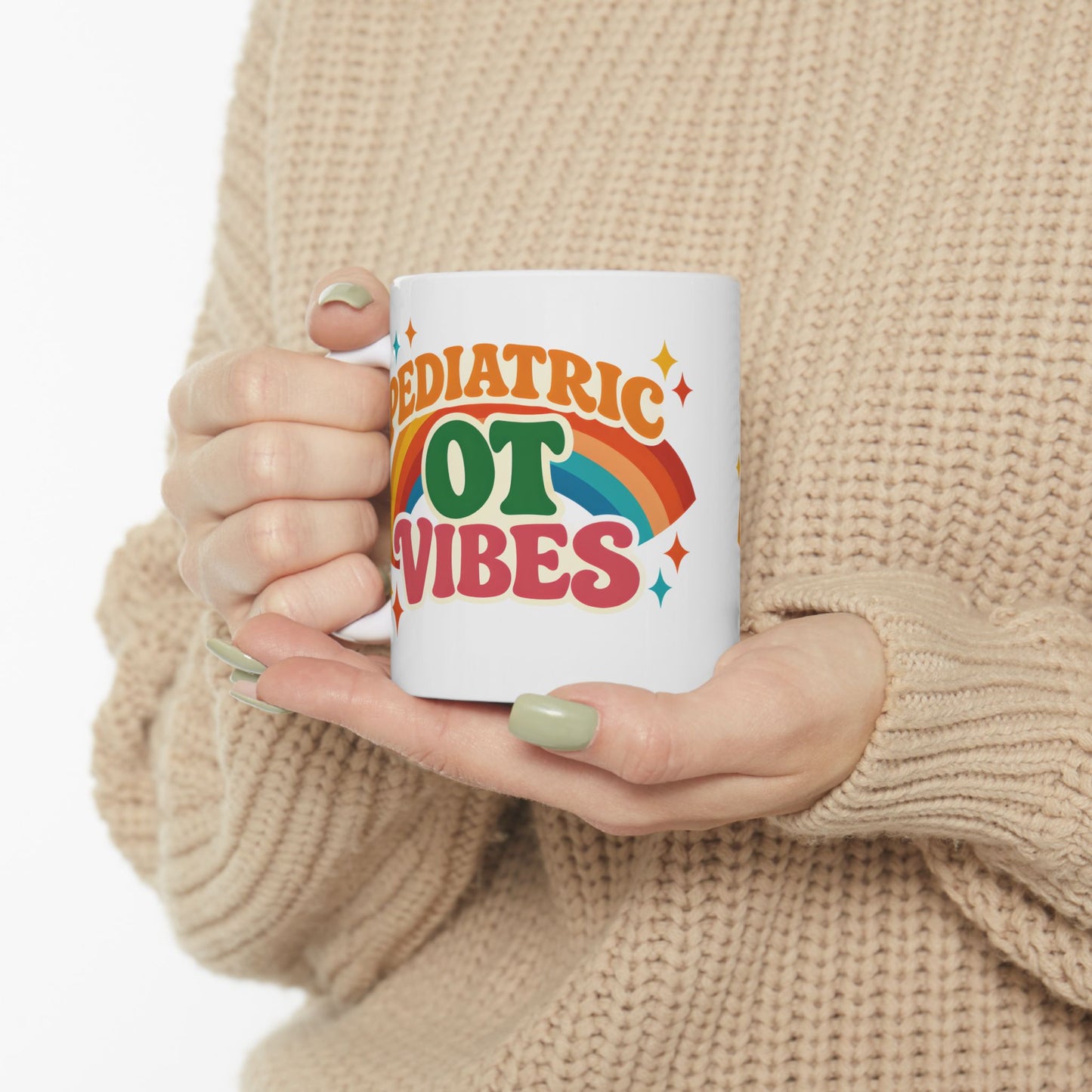 Pediatric OT Vibes Retro Personalized Mug | Custom Name Coffee Cup