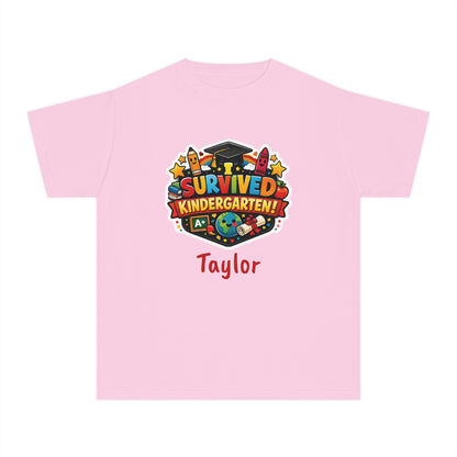 I Survived Kindergarten T-shirt | Kids Graduation Tee, Personalized Name Option