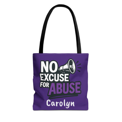 Empowerment Tote Bag - No Excuse for Abuse, Advocacy Tote, Eco-Friendly Bag, Fundraiser Gift, Awareness Campaign Bag