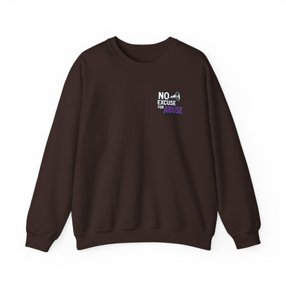 Awareness Sweatshirt - Unisex Heavy Blend™ Crewneck Sweatshirt, Domestic Violence Support Jumper, No Excuse For Abuse