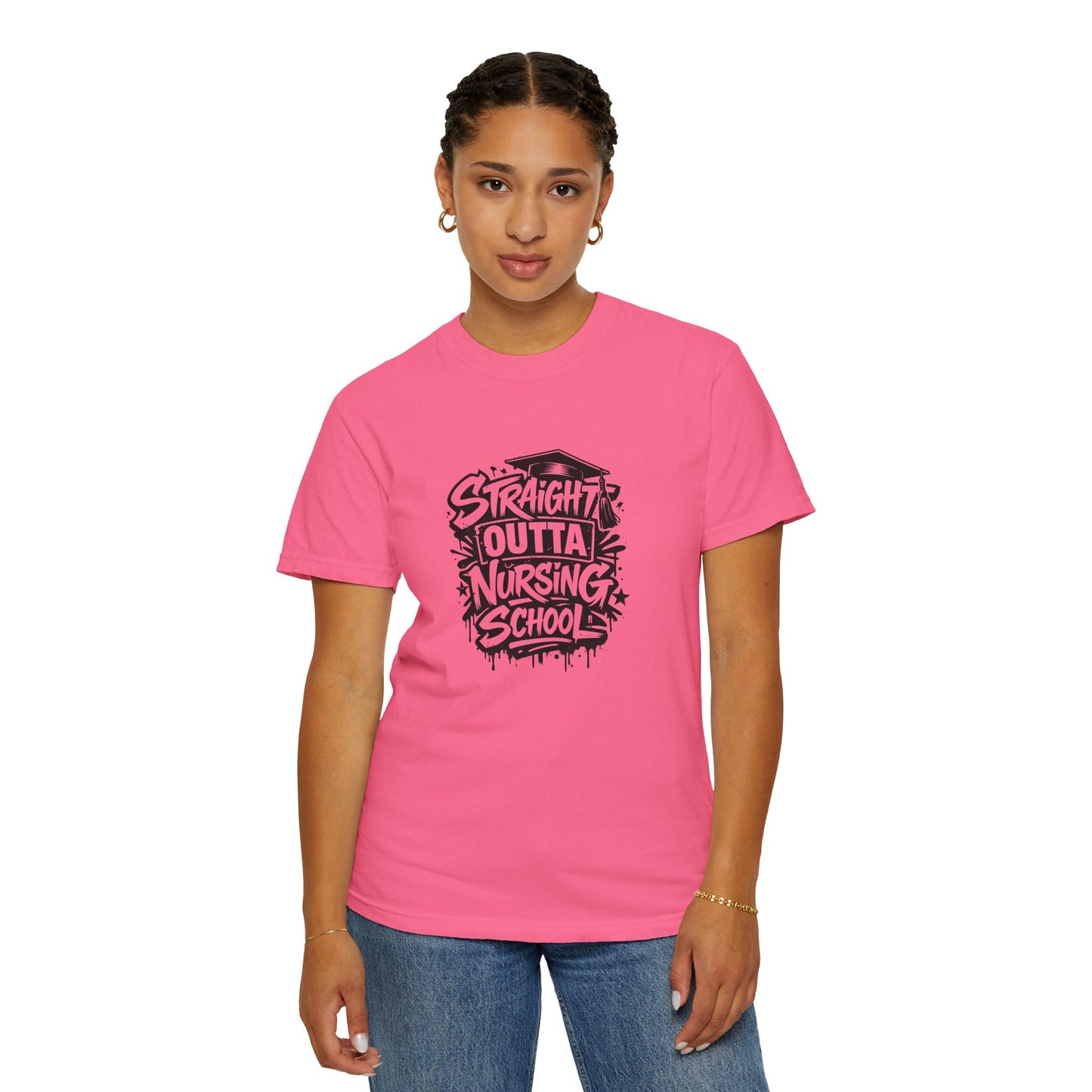 Straight Outta Nursing School T-shirt | Nursing Graduate Tee, Cap Graphic