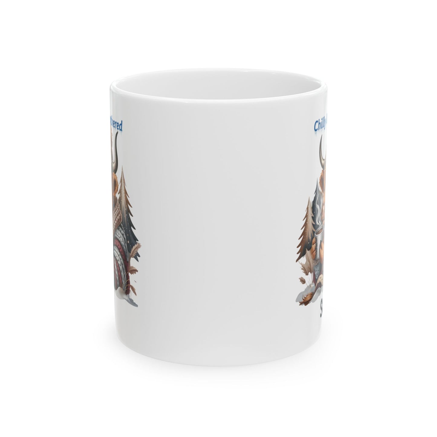 Chilly & Unbothered Highland Cow Mug | Ceramic Coffee Tea Cup