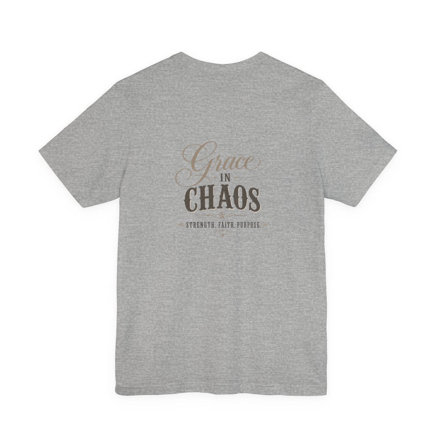 Grace in Chaos Tee | Inspirational scripture typography shirt